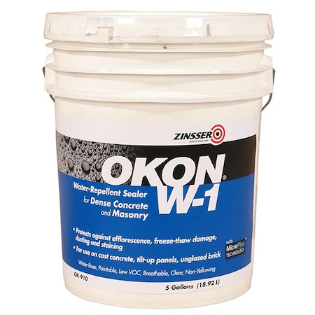5 Gal Clear Okon, W-1 Water-Repellent Sealer Non-Porous Surface